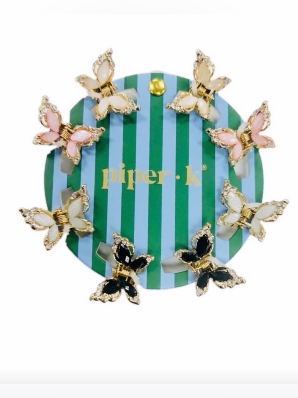 NWT ⚜️🦋⚜️ Piper K Butterfly Mini Hair Claw Clip Set of 8!
